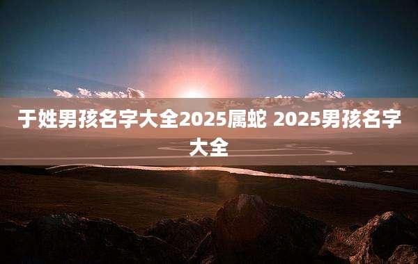 于姓男孩名字大全2025属蛇 2025男孩名字大全