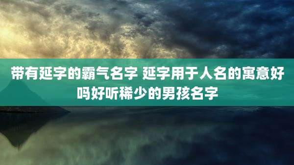 带有延字的霸气名字 延字用于人名的寓意好吗好听稀少的男孩名字
