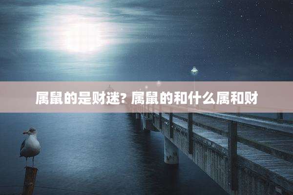 属鼠的是财迷? 属鼠的和什么属和财