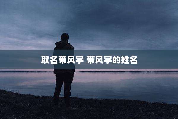 取名带风字 带风字的姓名