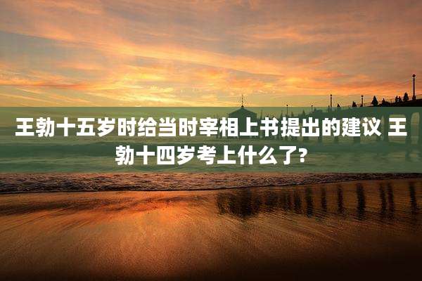 王勃十五岁时给当时宰相上书提出的建议 王勃十四岁考上什么了?