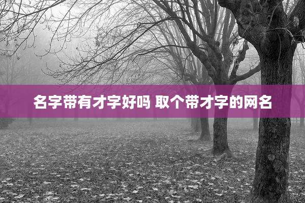 名字带有才字好吗 取个带才字的网名