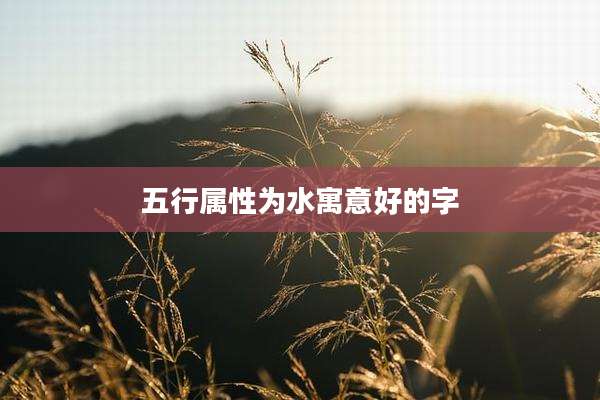 五行属性为水寓意好的字