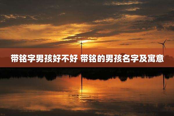 带铭字男孩好不好 带铭的男孩名字及寓意