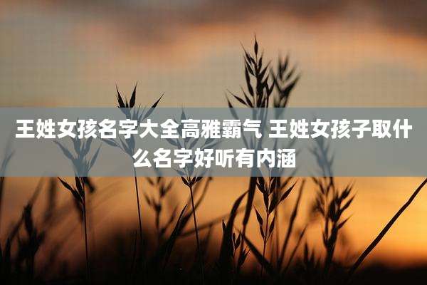 王姓女孩名字大全高雅霸气 王姓女孩子取什么名字好听有内涵