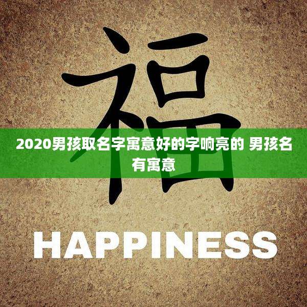 2020男孩取名字寓意好的字响亮的 男孩名有寓意