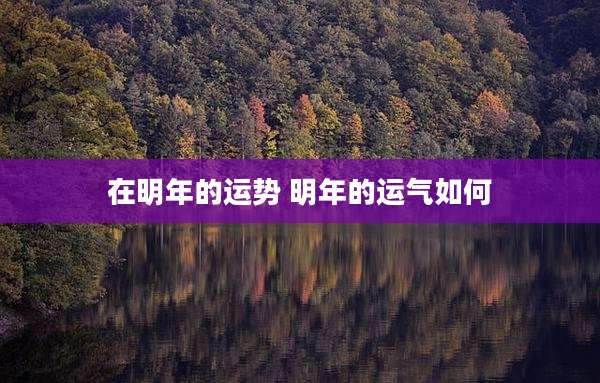 在明年的运势 明年的运气如何