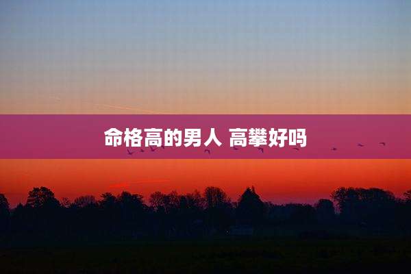 命格高的男人 高攀好吗