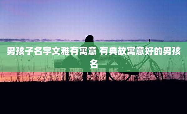 男孩子名字文雅有寓意 有典故寓意好的男孩名