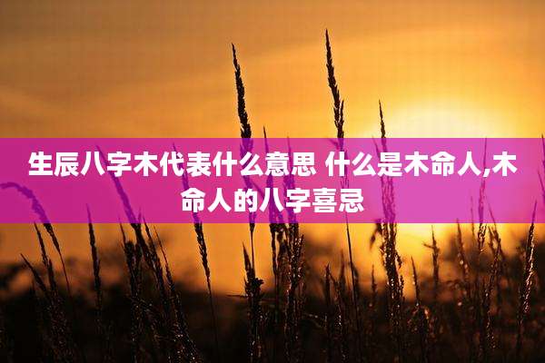 生辰八字木代表什么意思 什么是木命人,木命人的八字喜忌