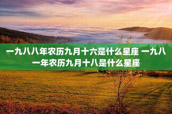 一九八八年农历九月十六是什么星座 一九八一年农历九月十八是什么星座