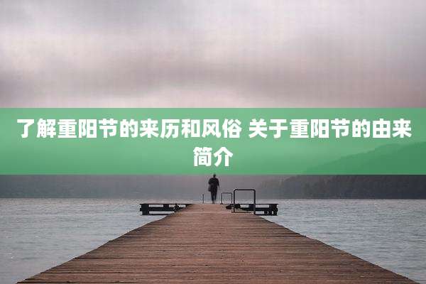 了解重阳节的来历和风俗 关于重阳节的由来简介