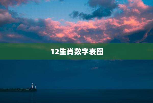 12生肖数字表图