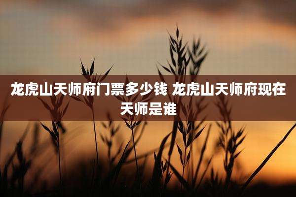 龙虎山天师府门票多少钱 龙虎山天师府现在天师是谁