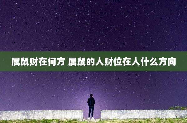 属鼠财在何方 属鼠的人财位在人什么方向