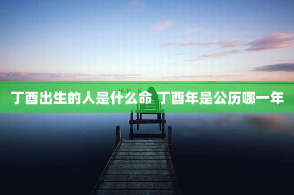 丁酉出生的人是什么命 丁酉年是公历哪一年