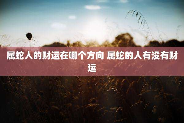 属蛇人的财运在哪个方向 属蛇的人有没有财运