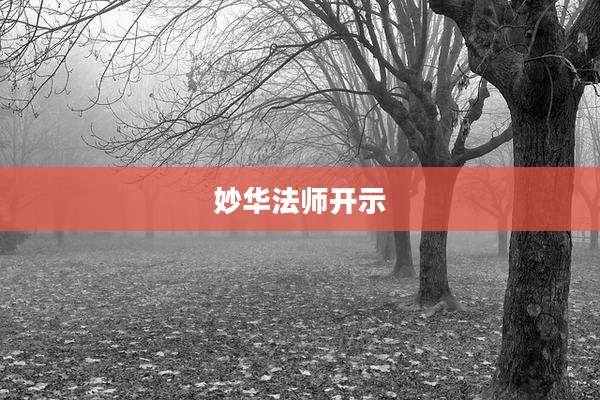 妙华法师开示