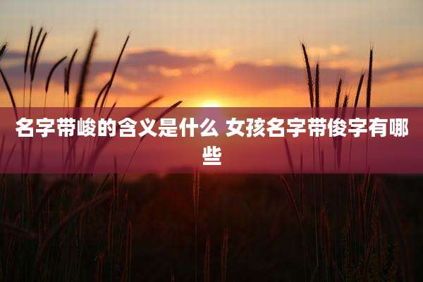 名字带峻的含义是什么 女孩名字带俊字有哪些