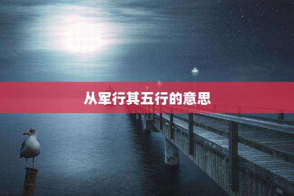 从军行其五行的意思
