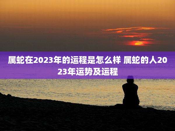 属蛇在2023年的运程是怎么样 属蛇的人2023年运势及运程