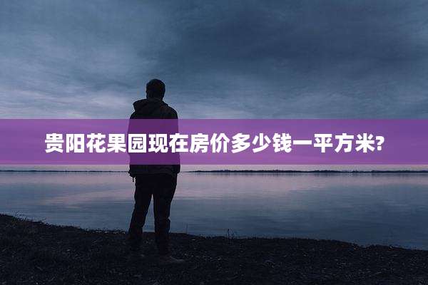 贵阳花果园现在房价多少钱一平方米?