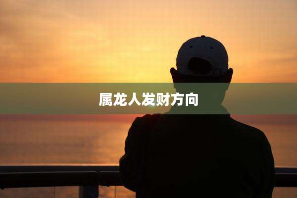 属龙人发财方向