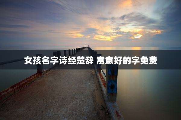 女孩名字诗经楚辞 寓意好的字免费