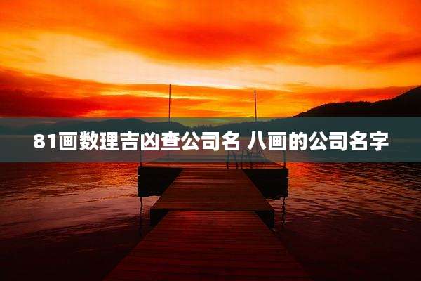 81画数理吉凶查公司名 八画的公司名字