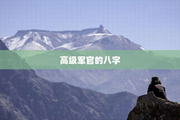 高级军官的八字