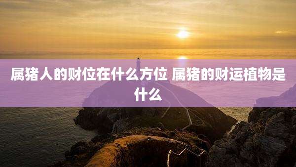 属猪人的财位在什么方位 属猪的财运植物是什么