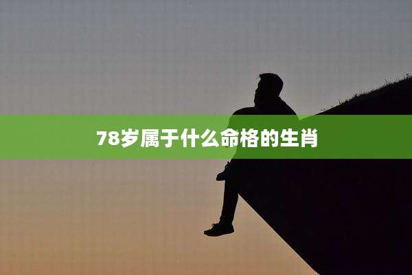 78岁属于什么命格的生肖