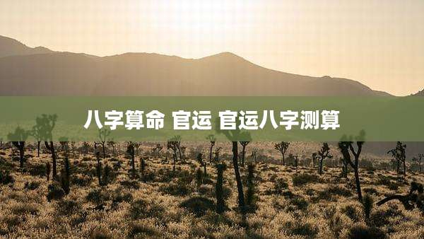 八字算命 官运 官运八字测算