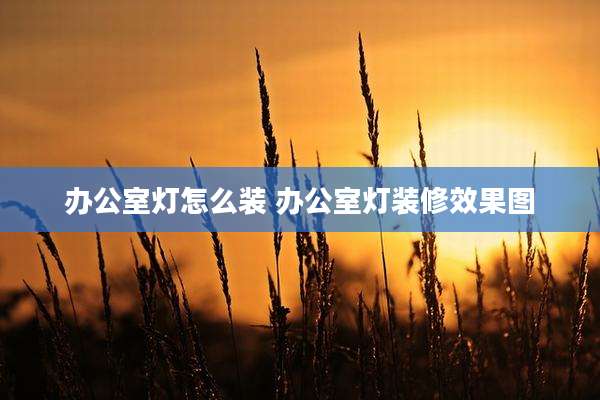 办公室灯怎么装 办公室灯装修效果图