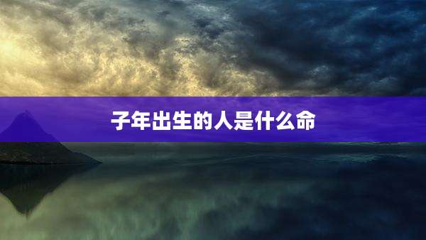子年出生的人是什么命