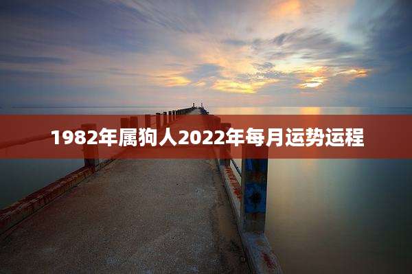 1982年属狗人2022年每月运势运程