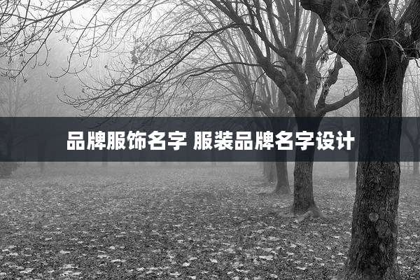 品牌服饰名字 服装品牌名字设计