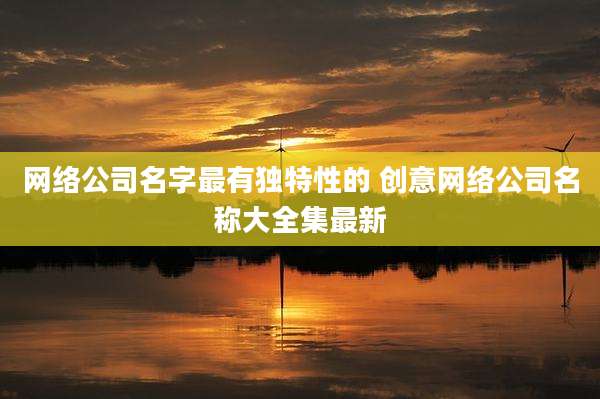 网络公司名字最有独特性的 创意网络公司名称大全集最新