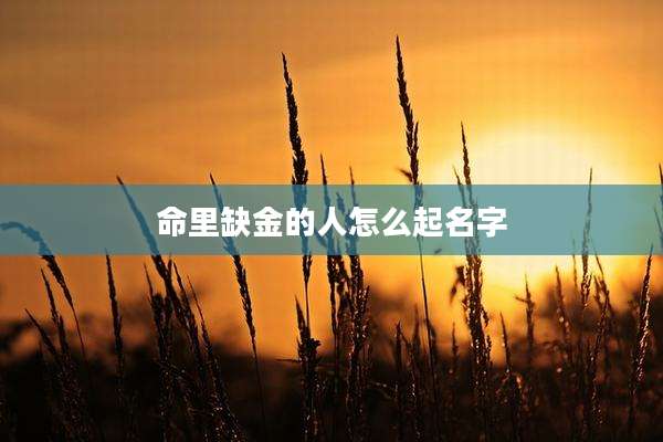 命里缺金的人怎么起名字