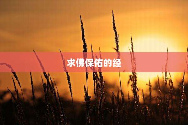 求佛保佑的经
