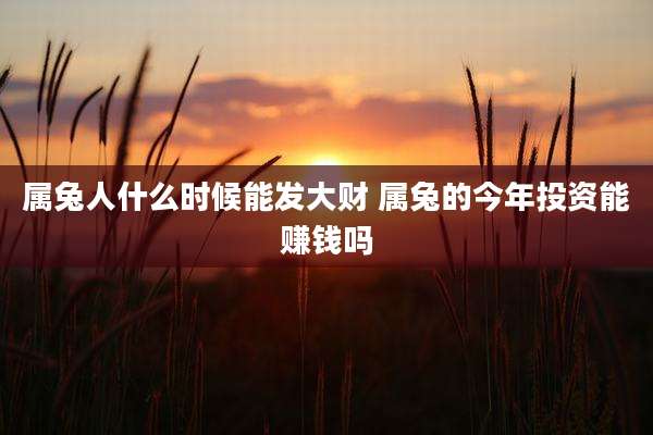 属兔人什么时候能发大财 属兔的今年投资能赚钱吗