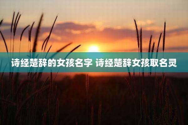 诗经楚辞的女孩名字 诗经楚辞女孩取名灵