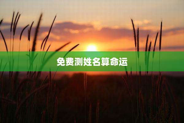免费测姓名算命运