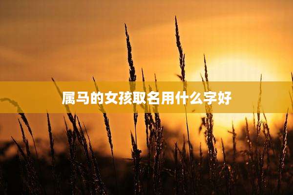 属马的女孩取名用什么字好