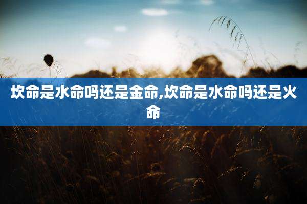 坎命是水命吗还是金命,坎命是水命吗还是火命