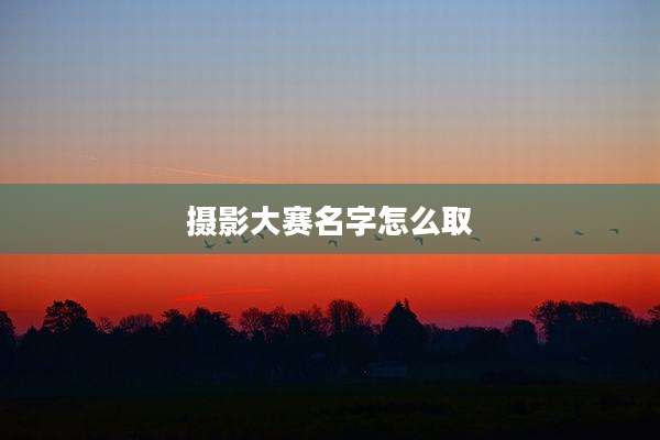 摄影大赛名字怎么取