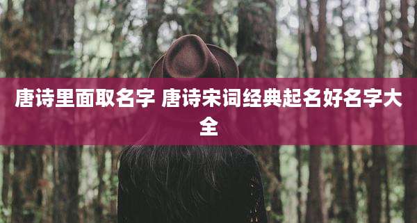 唐诗里面取名字 唐诗宋词经典起名好名字大全