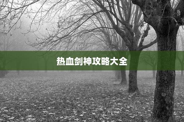 热血剑神攻略大全