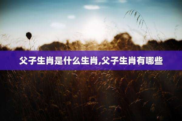 父子生肖是什么生肖,父子生肖有哪些