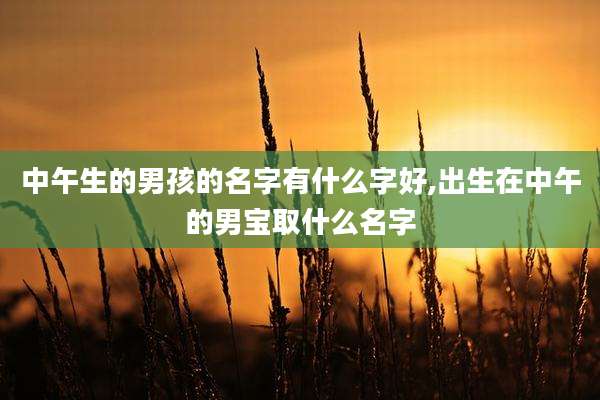 中午生的男孩的名字有什么字好,出生在中午的男宝取什么名字
